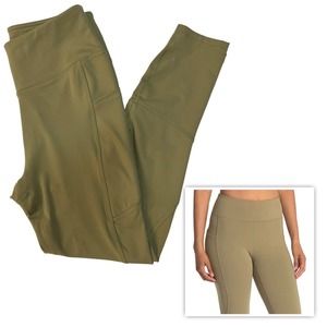 X by Gottex Core Ankle Leggings Pockets Workout Yoga Tan S